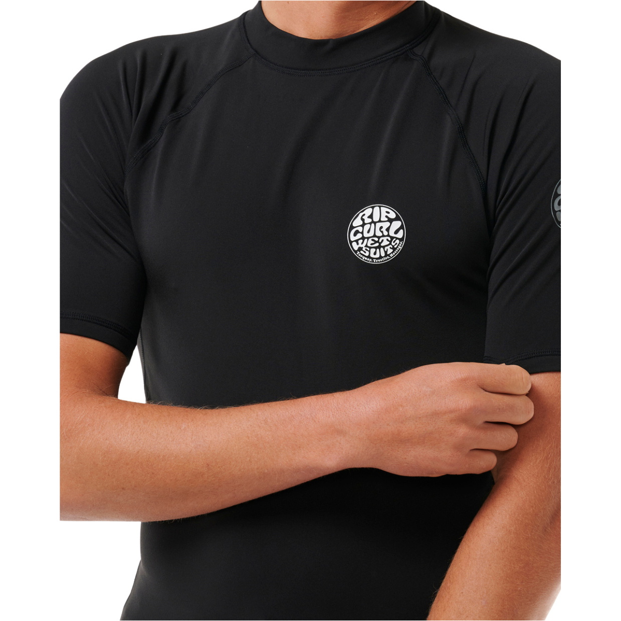 2025 Rip Curl Männer Icons UPF Brushed Short Sleeve Lycra Vest 154MRV - Black